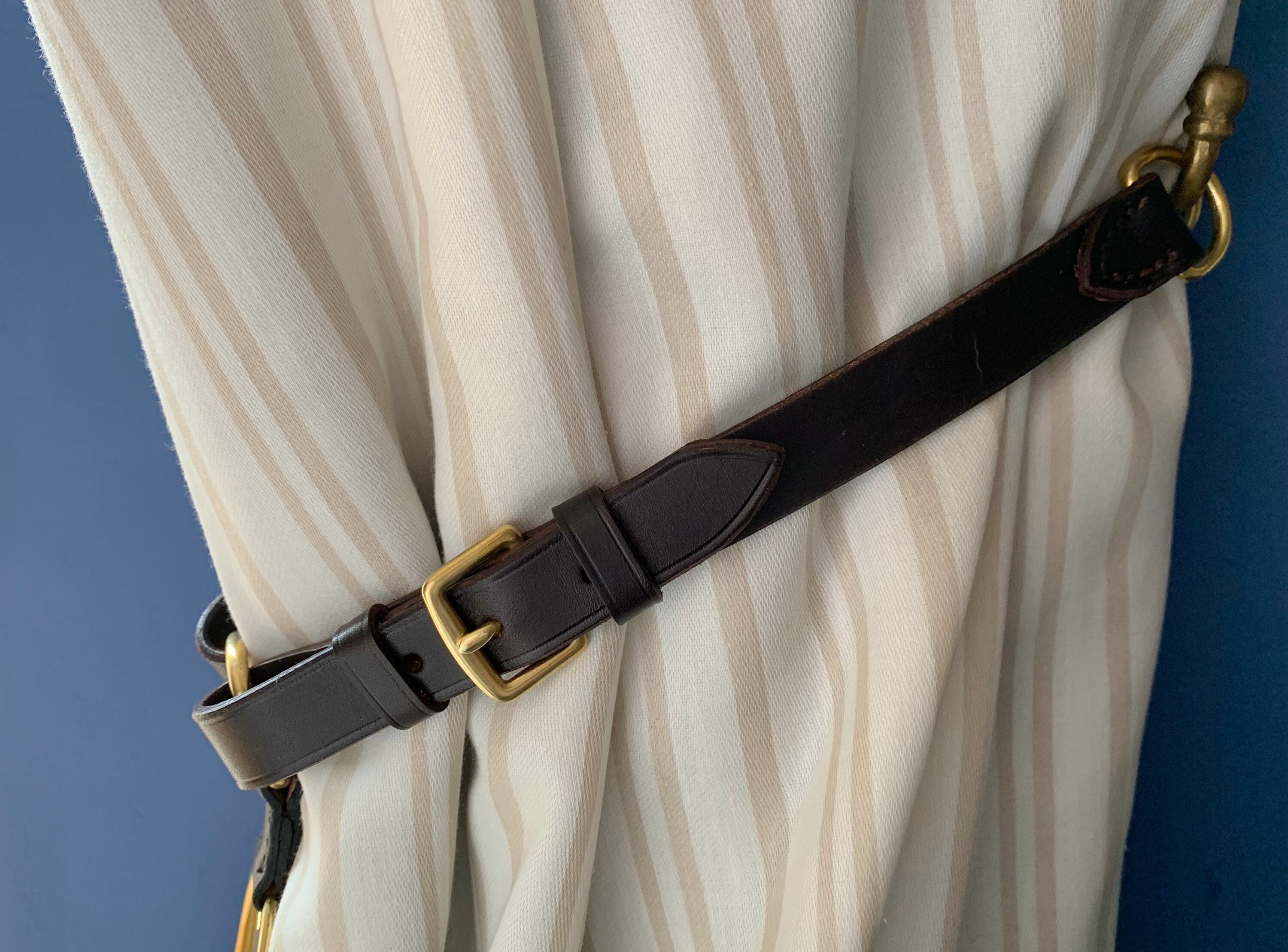 Miniature Stirrup Iron Leather Curtain Tie Backs. Hand Sewn - Etsy