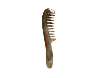 Buffalo horn Pointy-Tooth Comb with Handle, Anti-Static comb