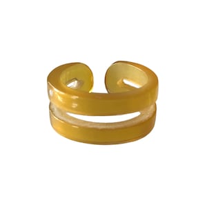 Anillo doble de cuerno de búfalo: anillo abierto hecho a mano