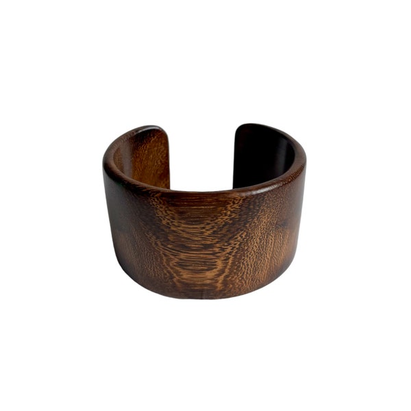 Large Wood Cuff Bracelet. Open cuff bangle. Unisex bracelet