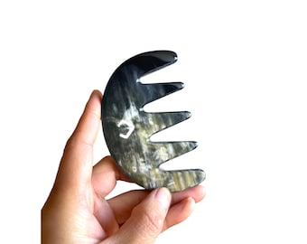 Thick Scalp Massager Horn Comb with logo. Pocket comb