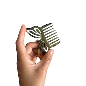 Handcrafted Buffalo Horn Butterfly Comb | Decorative Travel Hair Accessory