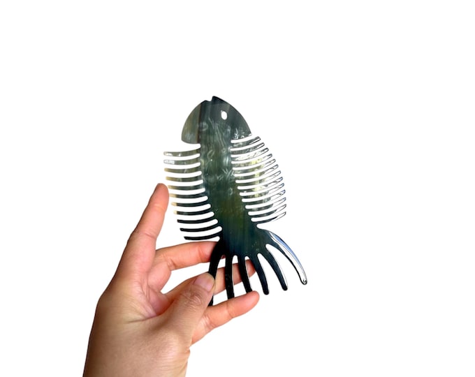 Versatile 3-in-1 Handcrafted Fish Bone Horn Comb - Etsy