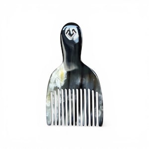 Buffalo Horn Comb, Pocket Beard Comb, Natural Afro Pick, Travel Hair Grooming Tool