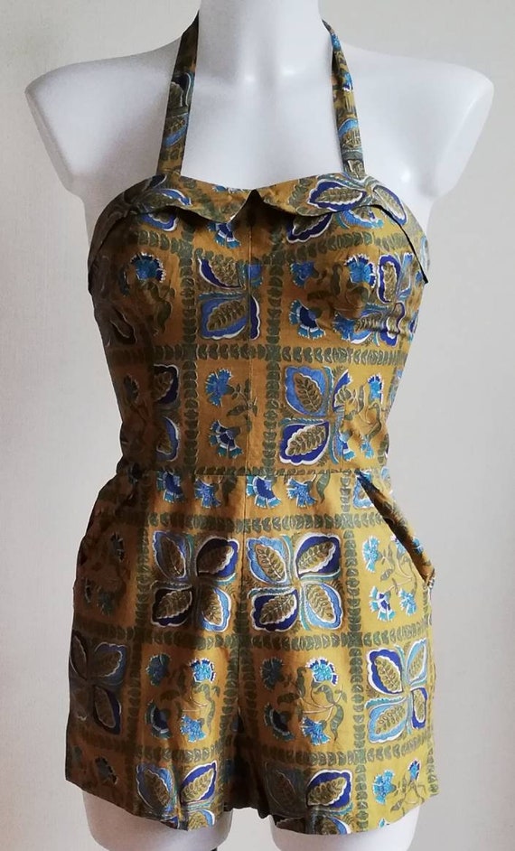 1940s Floral Playsuit
