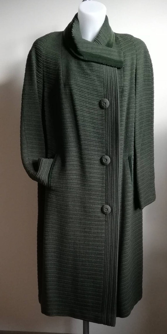 1960s Bottle Green Wool Coat