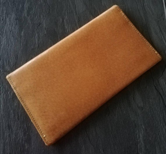 Green Checkbook Wallet Gift for her Minimal Long Wallet with phone holder Bifold Leather Wallet Hand Stitched Long Wallet Gift for him