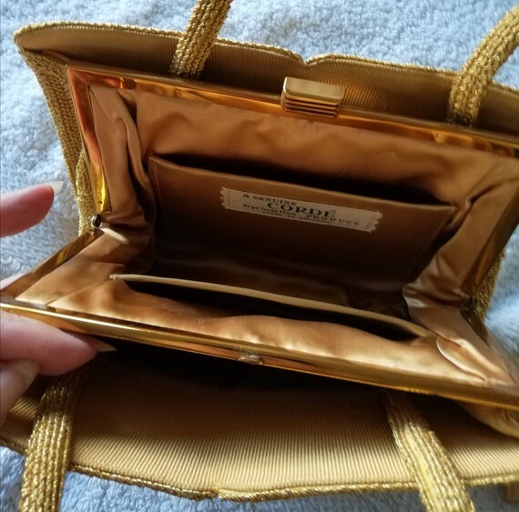 1950s Gold Corde Evening Bag - image 2