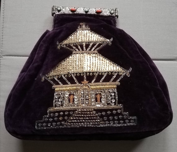 1930s Purple Velvet Clutch