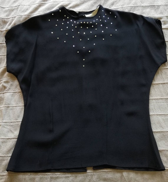 1940s Black Evening Top