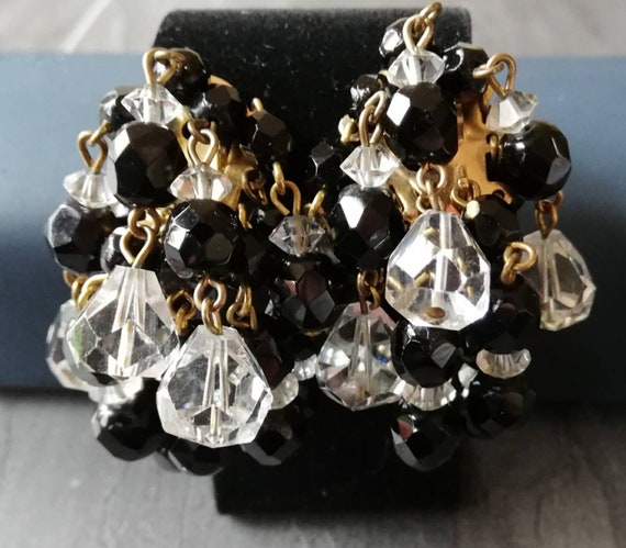 1950s Miriam Haskell Waterfall Bead Earrings