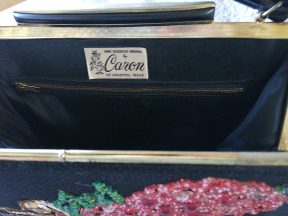 1950s Caron of Texas Black Beaded Bag - image 3