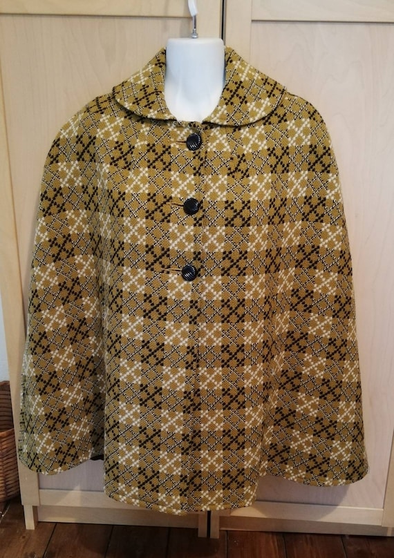 1960s Welsh Wool Tapestry Cape