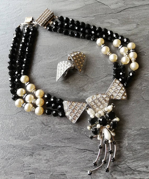 1950s Miriam Haskell Necklace and Earrings Set