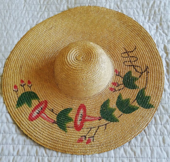 1950s Large Straw Sunhat