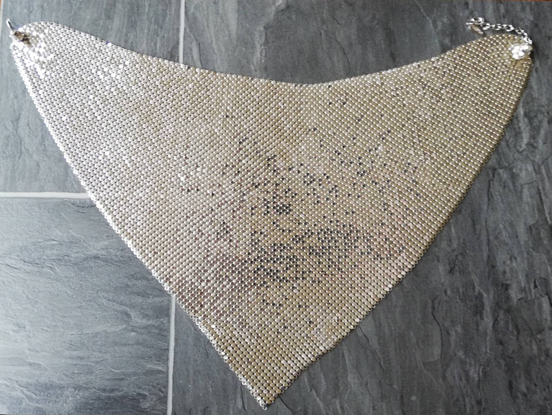 1970s Whiting and Davis Silvertone Mesh Scarf Necklace - Etsy