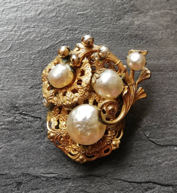 1950s Miriam Haskell Brooch