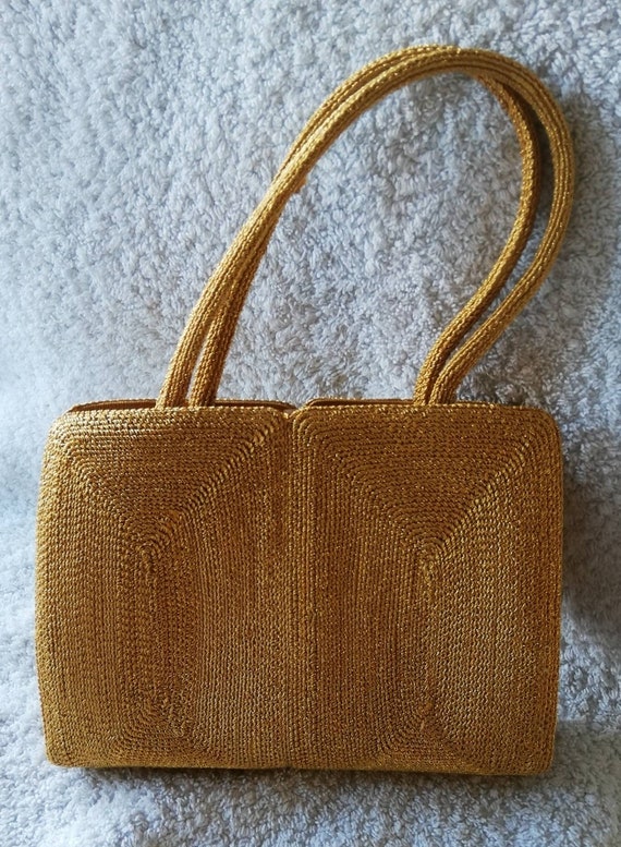 1950s Gold Corde Evening Bag