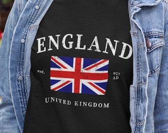 England Tee Shirt, Unisex United Kingdom Flag Tshirt, London Souvenir