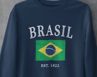 Brazil Sweatshirt, Brazil Gifts, Brazil Pullover, Brazil Vacation Crewneck, Brazil Souvenir, Brazil Flag