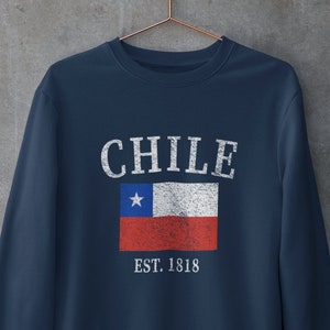 Chile Flag Crewneck Sweatshirt: South America Souvenir Gift