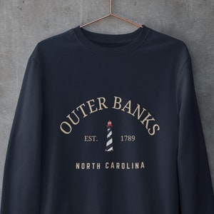 Unisex Outer Banks North Carolina Lighthouse Sweatshirt Gifts, Beach Crewneck