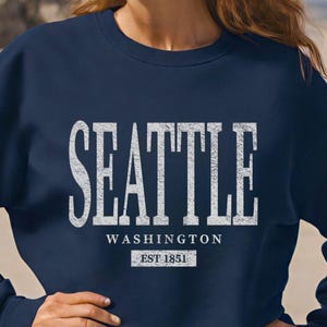 Seattle Sweatshirt, Womens Seattle Washington Crewneck, Seattle Gift Souvenir