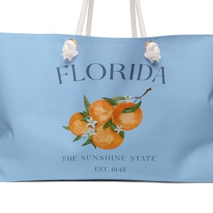 Florida weekendtas reizen winkelen draagtas strandcadeau, vakantiereis sinaasappels Sunshine State extra grote tas