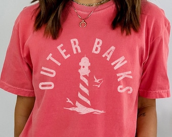 Outer Banks Lighthouse Beach Tshirt, North Carolina Travel Souvenir
