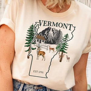 Vermont Tshirt, Unisex Womens Vermont State Hiking Shirt Gift Souvenir