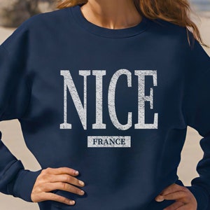 Nice France Sweatshirt, Womens French Crewneck Sweater, France Pullover Gift Souvenir