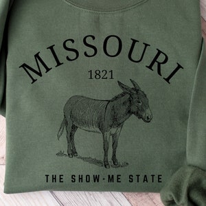 Missouri Mule Crewneck Sweatshirt, Show Me State Pullover Gift