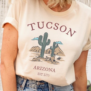 Tucson Arizona Tshirt, Unisex Womens Tucson Cactus Shirt