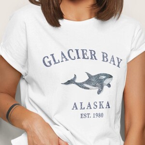 Glacier Bay Alaska Whale Tshirt, Unisex Womens Alaska Vacation Shirt Gift Souvenir