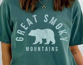Great Smoky Mountains Bear T-Shirt, Comfort Colors National Park Souvenir Tee