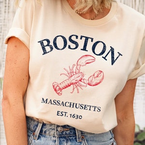 Boston Massachusetts Lobster Tee Shirt Tshirt, New England Souvenir Gifts