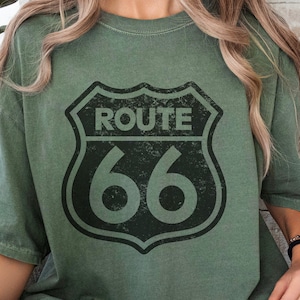 Route 66 Tshirt, Vintage Road Sign Gift Tee