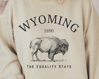 Wyoming Bison Hoodie, Buffalo Wyoming Souvenir Sweatshirt