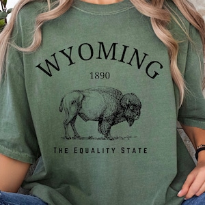 Wyoming Bison Tshirt Gift Tee, The Equality State