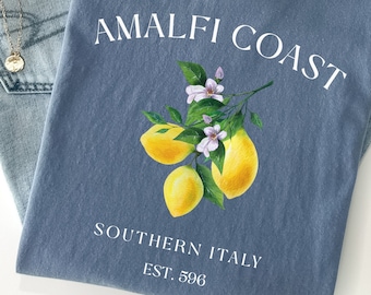 Amalfi Coast Italian Lemons Soft Womens Tshirt, Southern Italy Tee Shirt