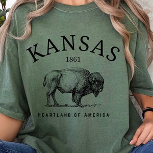 Kansas Bison Tshirt Gift, State Pride Tee