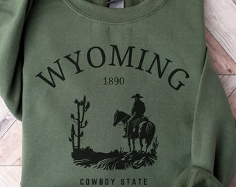 Wyoming Cowboy State-sweater, Western Wyoming ronde hals, reis souvenir