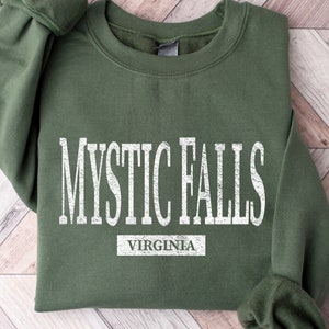 Mystic Falls Virginia Sweatshirt: Beunruhigt Fleece Rundhalsausschnitt