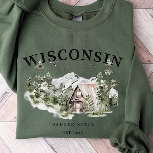 Unisex Wisconsin Badger State Crewneck Sweatshirt, Pullover Gift