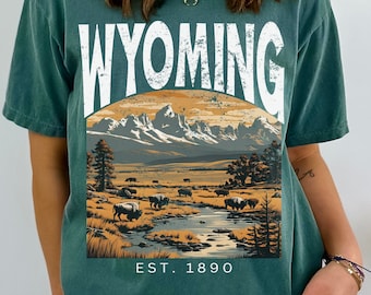Wyoming Bison Shirt, Yellowstone Travel Tee