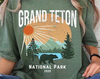 Camiseta de regalo del Parque Nacional Grand Teton, camiseta de senderismo