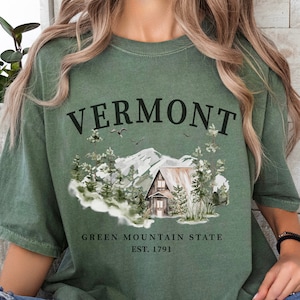 Unisex Vermont Green Mountain State Tee Shirt Tshirt Gift