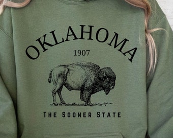 Sudadera con capucha Oklahoma Bison, regalo, sudadera con capucha Buffalo