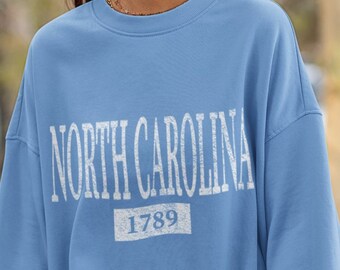 Womens Carolina Sweatshirt, NC Shirt, North Carolina Pullover, Home State Sweatshirt, Beach Crewneck