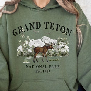 Grand Teton Nationalpark Elch Hoodie Geschenk, Wyoming Sweatshirt